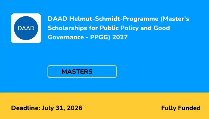 DAAD Helmut-Schmidt-Programme (Master's Scholarships for Public Policy and Good Governance - PPGG) 2027